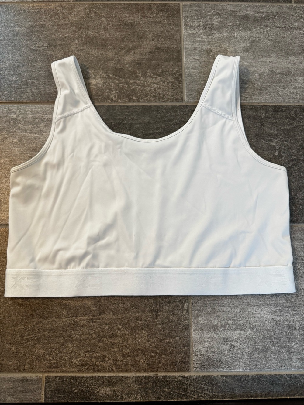 Tomboyx White Scoop Neck Sports Bralette, no wire, 2X